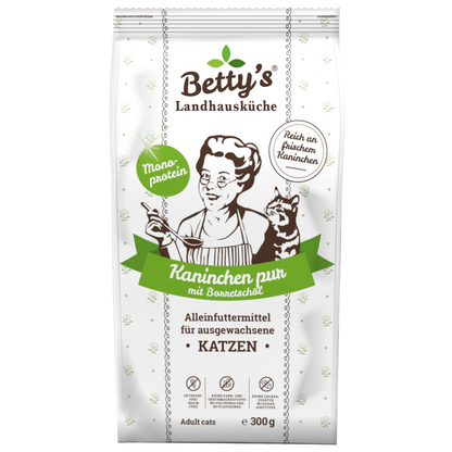 Betty’s Landhausküche Katze Adult – Kaninchen pur  Monoprotein. Sensibel. Konsequente Qualität.