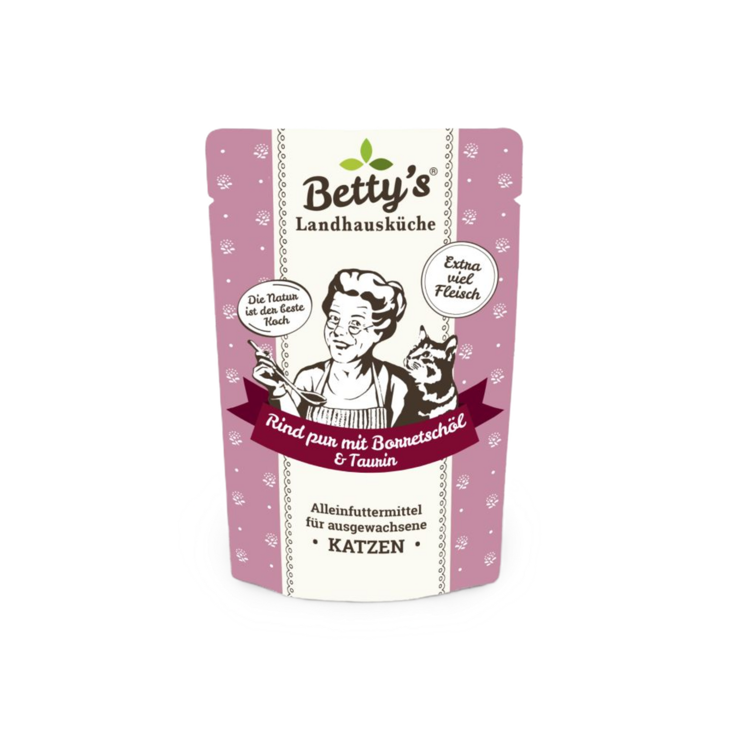 Betty’s Landhausküche – Rind pur mit Leinöl für ausgewachsene Katzen