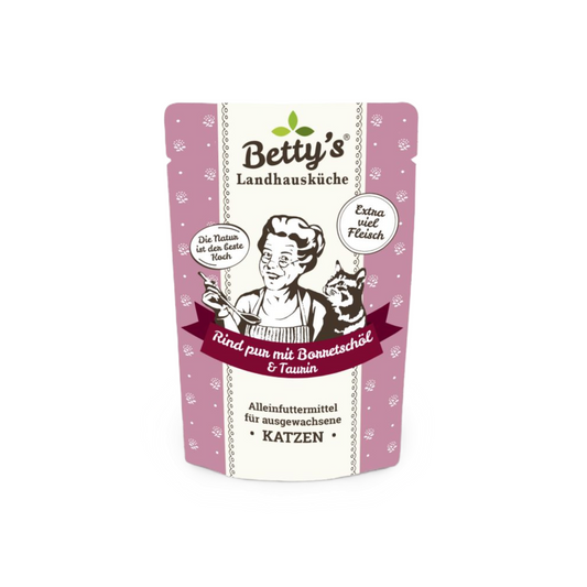 Betty’s Landhausküche – Rind pur mit Leinöl für ausgewachsene Katzen