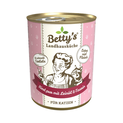 Betty’s Landhausküche – Rind pur mit Leinöl für ausgewachsene Katzen