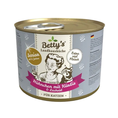 Betty’s Landhausküche Senior – Hühnchen mit Kürbis & Lachsöl: Liebevolle Ernährung für Katzen in ihren besten Jahren