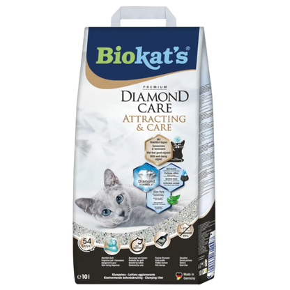 Biokat's Diamond Care Attracting & Care - Premium-Katzenstreu mit Wohlfühl-Duft, Aktivkohle & Aloe Vera