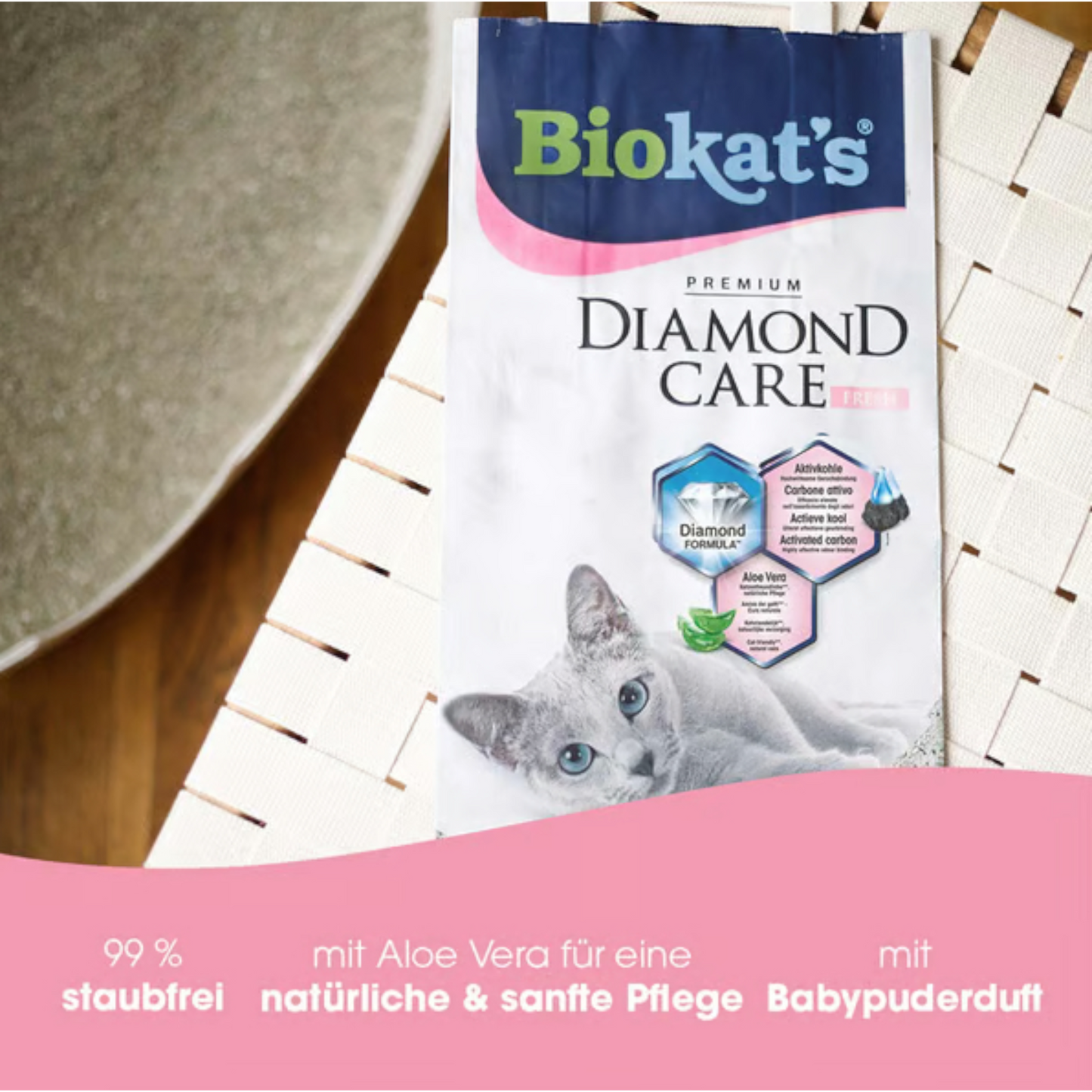 Biokat’s Diamond Care Fresh 8l - Aktivkohle + Aloe Vera + Frischeduft