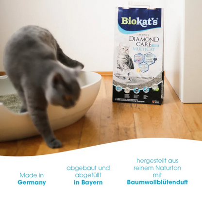 Biokat’s Diamond Care MultiCat fresh 8l - Für Mehrkatzen-Haushalte: maximale Geruchsbindung + doppelte Frischekraft