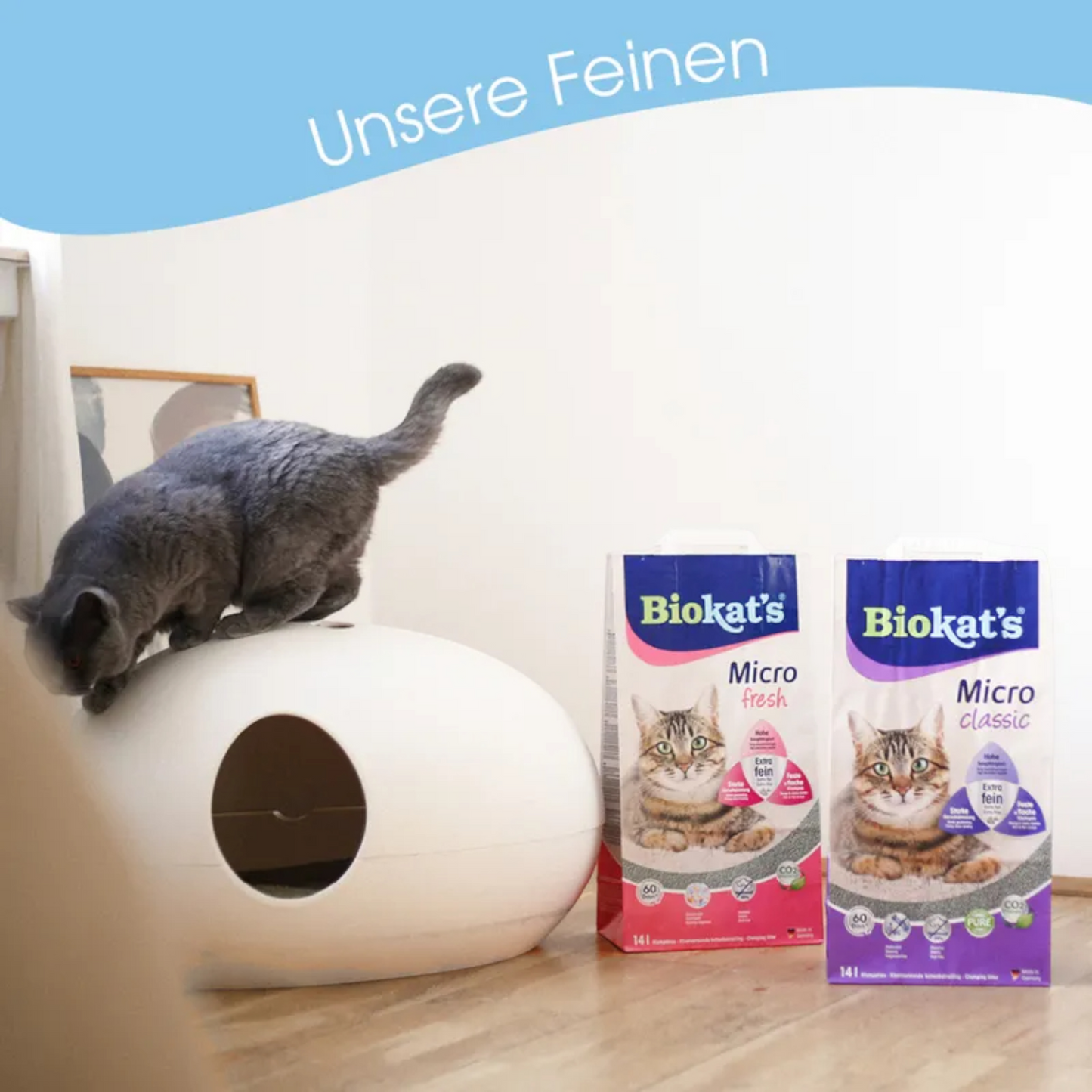 Biokat’s Micro Classic Fresh 14l - Feinkörnige Premium-Klumpstreu – Frischeduft, maximale Saugkraft & starke Geruchsbindung