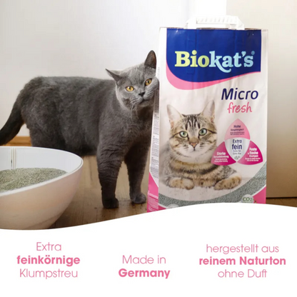 Biokat’s Micro Classic Fresh 14l - Feinkörnige Premium-Klumpstreu – Frischeduft, maximale Saugkraft & starke Geruchsbindung