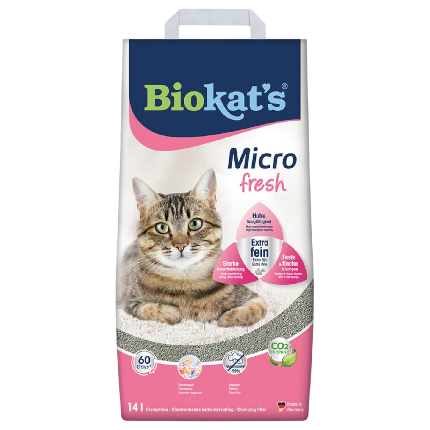 Biokat’s Micro Classic Fresh 14l - Feinkörnige Premium-Klumpstreu – Frischeduft, maximale Saugkraft & starke Geruchsbindung