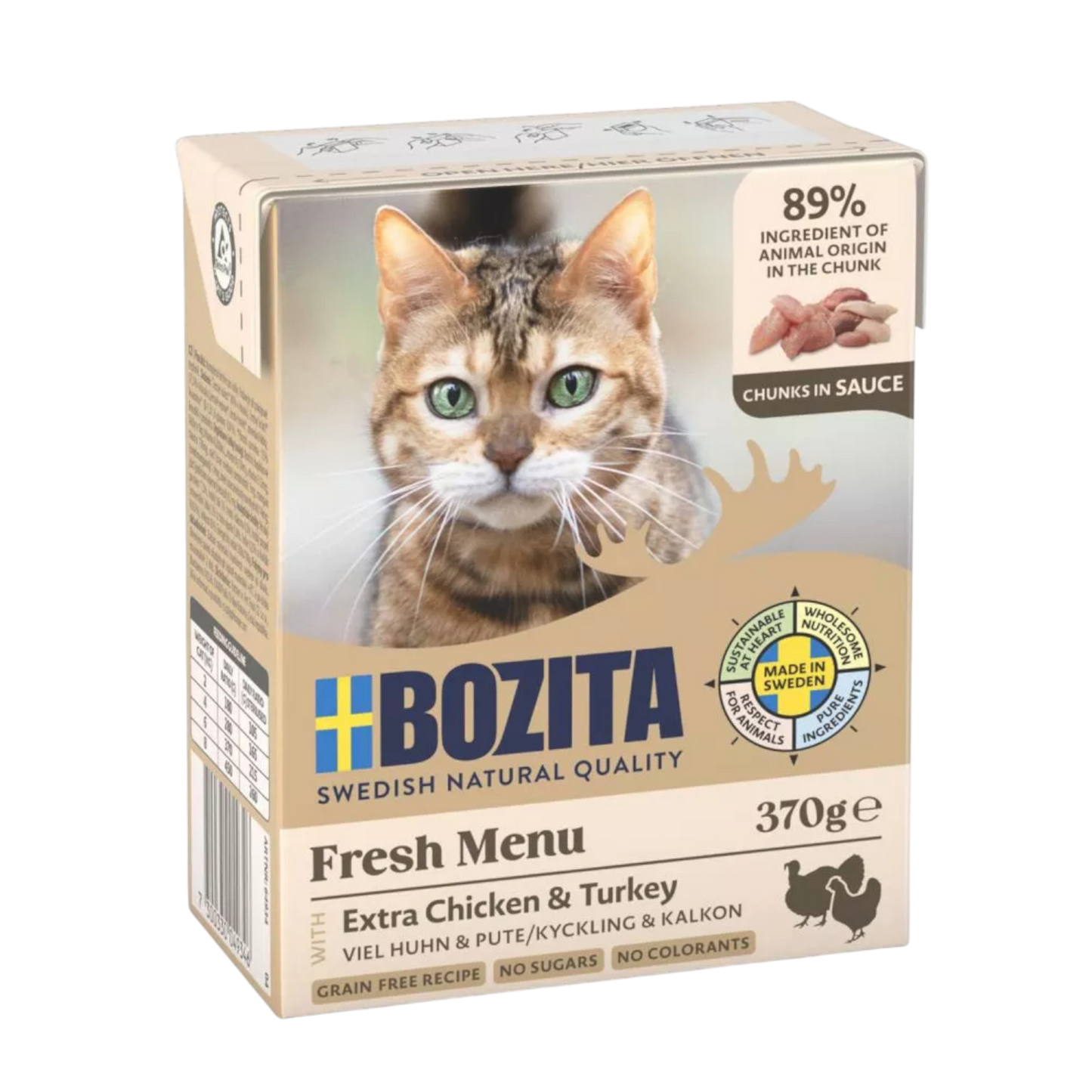 Bozita Häppchen in Sauce mit Hühnchen & Pute – fettarmes Premium-Nassfutter