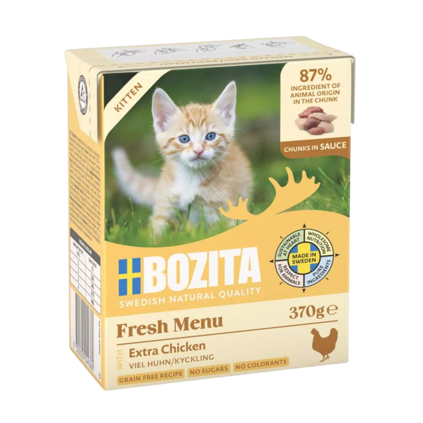 Bozita Häppchen in Sauce mit Hühnchen für Kitten – nährstoffreiches Premium-Nassfutter