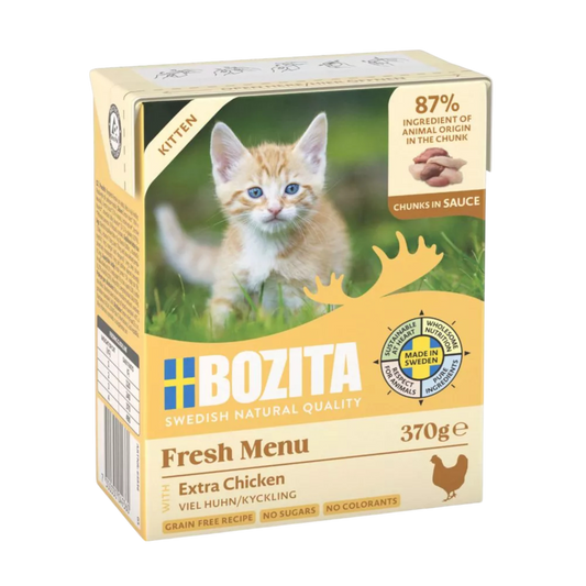 Bozita Häppchen in Sauce mit Hühnchen für Kitten – nährstoffreiches Premium-Nassfutter