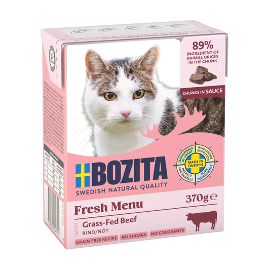 Bozita Häppchen in Sauce mit Rind – fettarmes Premium-Nassfutter