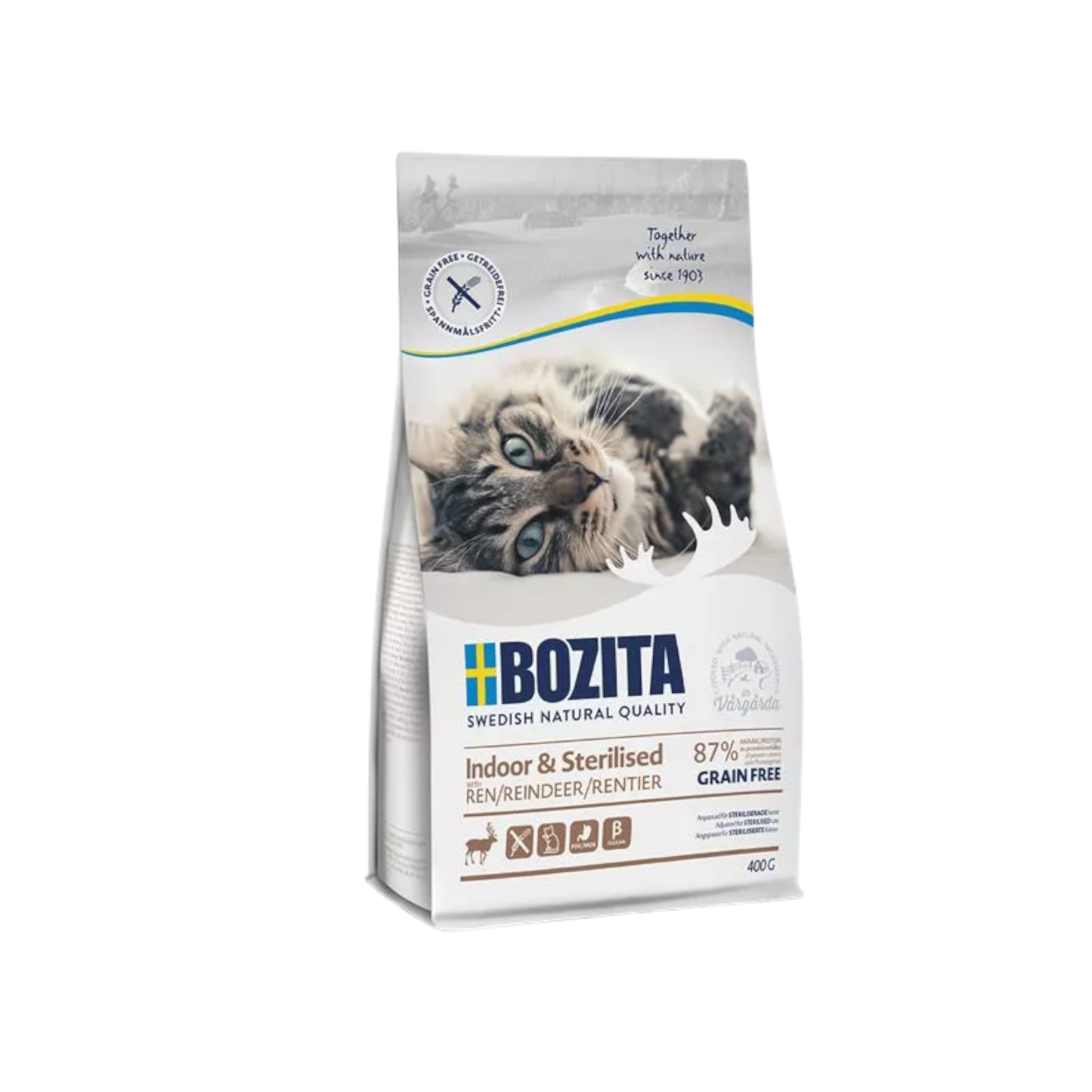 Bozita Indoor & Sterilised Grain Free mit Rentier