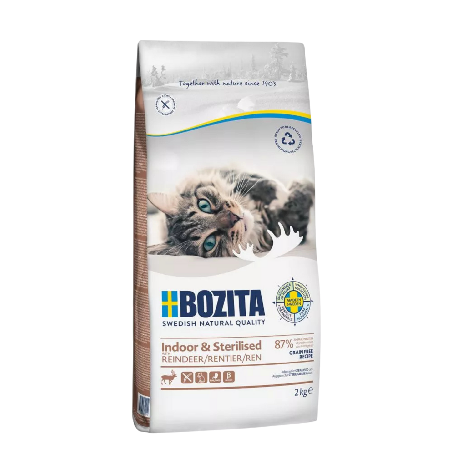 Bozita Indoor & Sterilised Grain Free mit Rentier