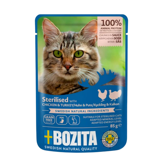 Bozita Sterilised Häppchen in Sauce mit Huhn & Pute