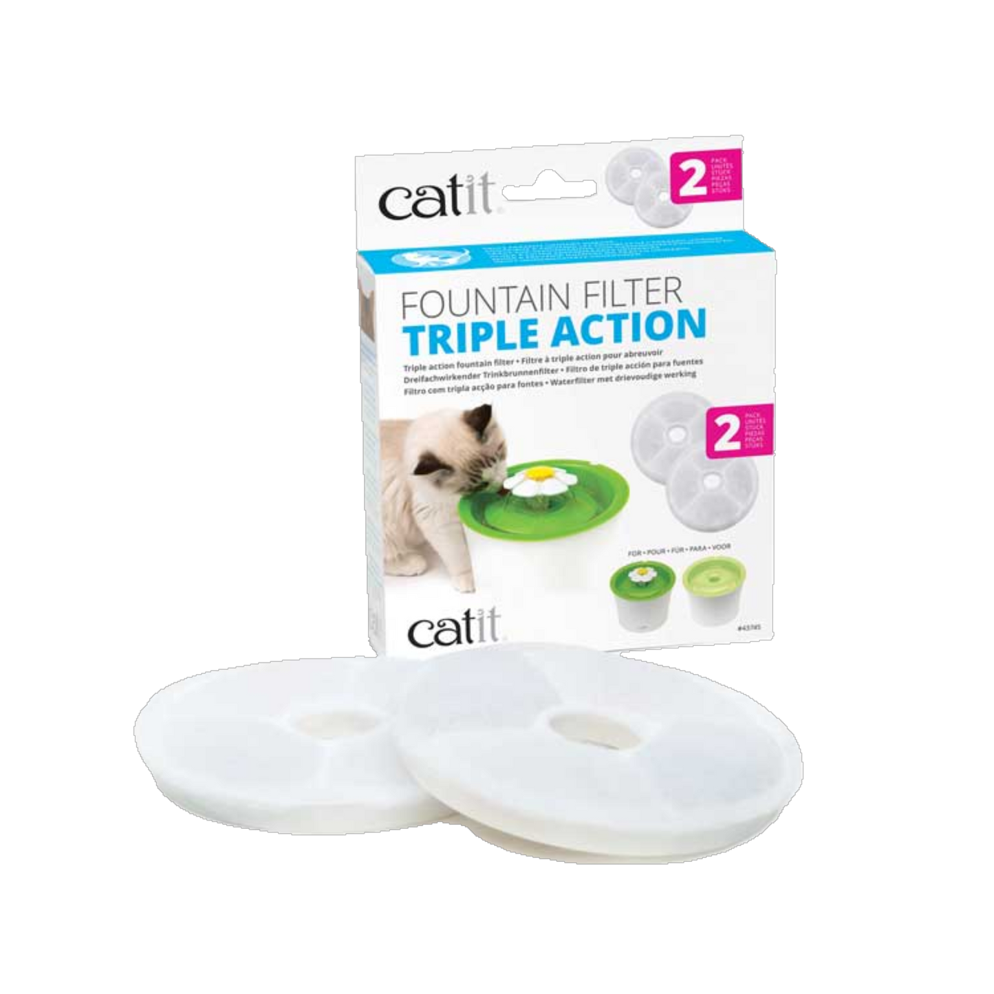 CATIT 2.0 Dreifachwirkender Trinkbrunnenfilter – Für sauberes, sicheres Trinkwasser