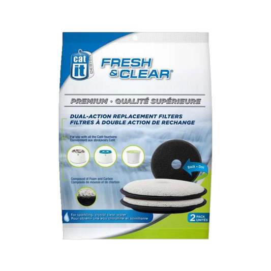 CATIT Premium-Ersatzfilter für Fresh & Clear Trinkbrunnen (2er Set) – Für frisches, sauberes Trinkwasser