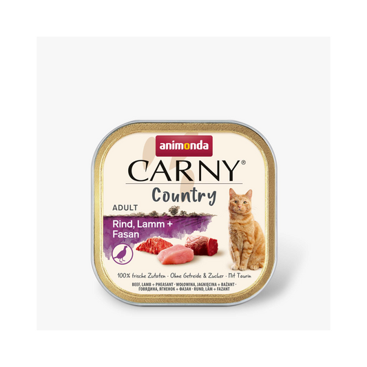 Carny Adult Country Rind, Lamm + Fasan – Herzhaftes Landfleisch mit Premium-Positionierung