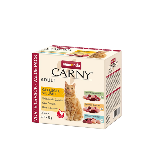 Carny Adult Geflügel-Mix mit 8 Frischebeuteln – Vielfalt, die täglich überzeugt
