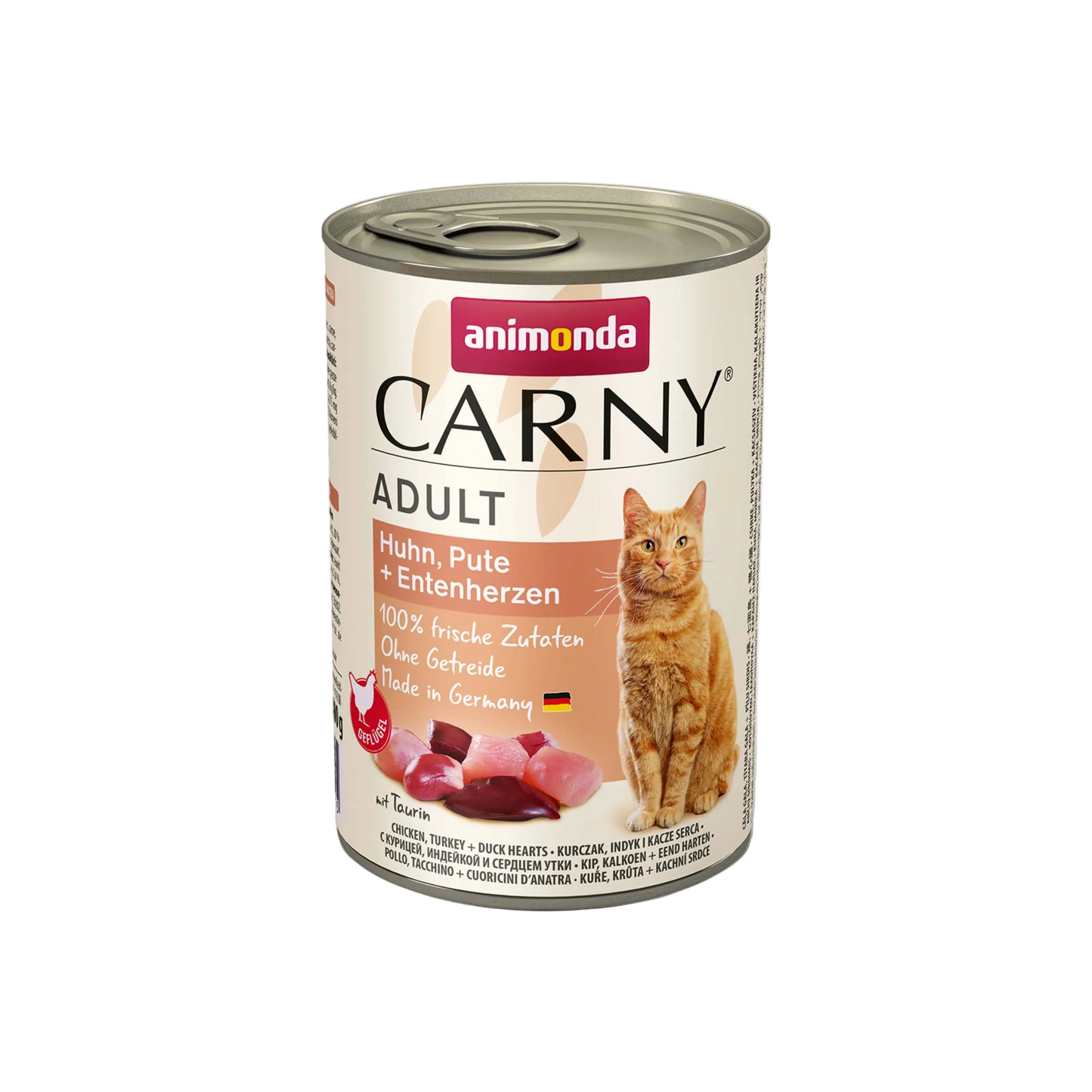 Carny Adult Huhn, Pute + Entenherzen – Reiner Fleischgenuss mit Herz