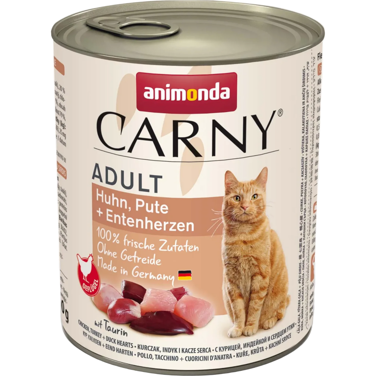 Carny Adult Huhn, Pute + Entenherzen – Reiner Fleischgenuss mit Herz