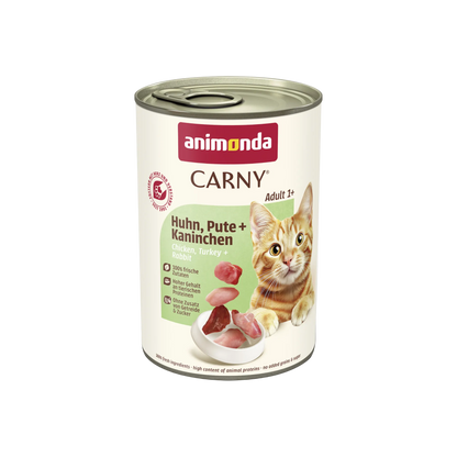Carny Adult Huhn, Pute + Kaninchen – Reiner Fleischgenuss mit feiner Vielfalt