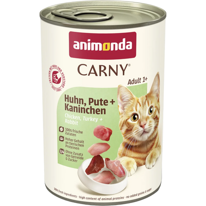 Carny Adult Huhn, Pute + Kaninchen – Reiner Fleischgenuss mit feiner Vielfalt