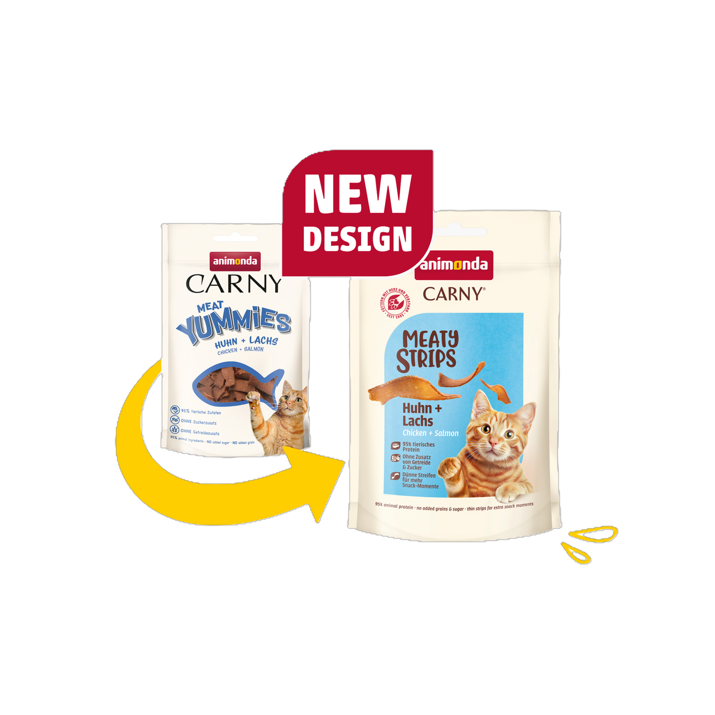 Carny Adult Meaty Strips Huhn + Lachs – intensiver Fleisch- & Fischsnack für Katzen