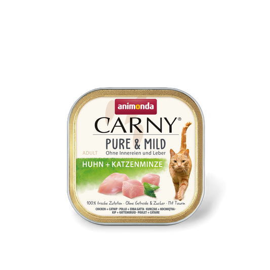 Carny Adult Pure & Mild Huhn + Katzenminze – sanfter Genuss in Premium-Qualität