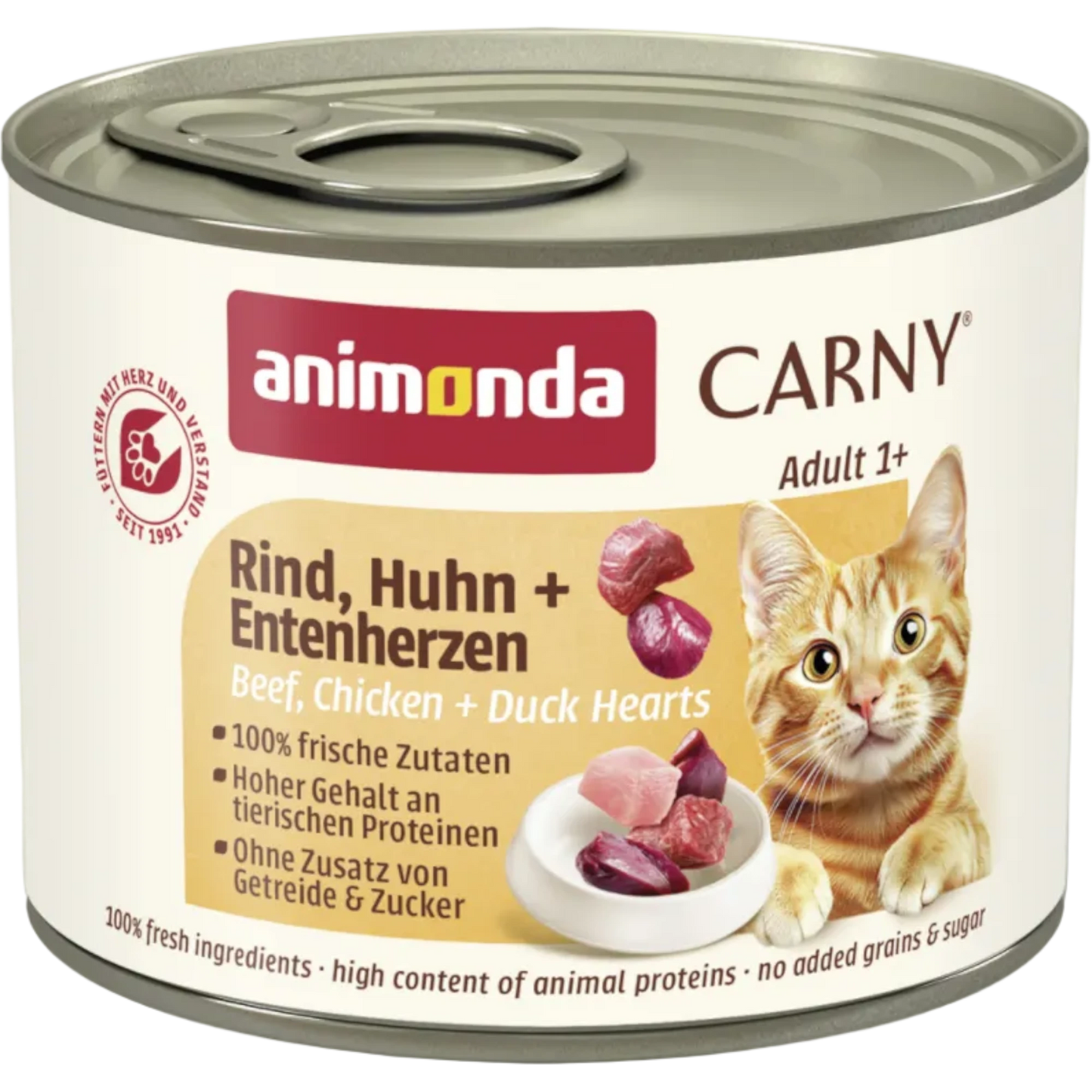 Carny Adult Rind, Huhn + Entenherzen – Fleischvielfalt mit saftiger Herz-Note