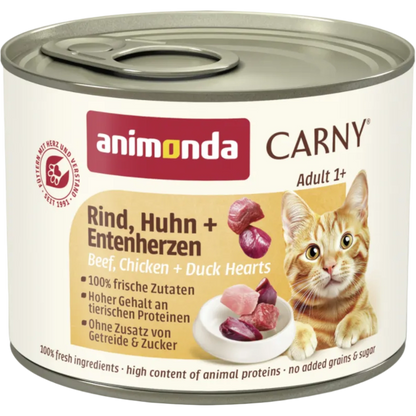 Carny Adult Rind, Huhn + Entenherzen – Fleischvielfalt mit saftiger Herz-Note