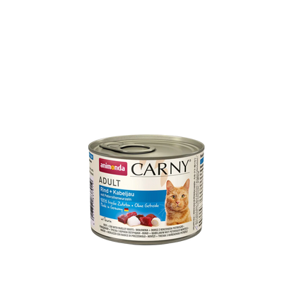 Carny Adult Rind + Kabeljau mit Petersilienwurzeln – Fleisch trifft Fisch, klar positioniert