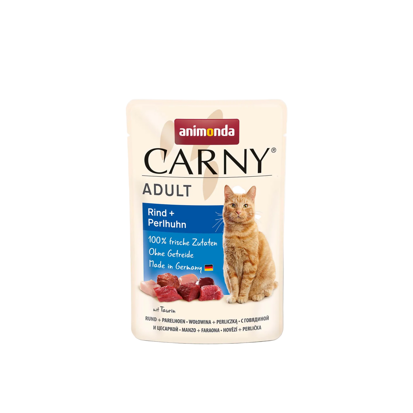 Carny Adult Rind + Perlhuhn – Abwechslungsreicher Fleischgenuss für ausgewachsene Katzen