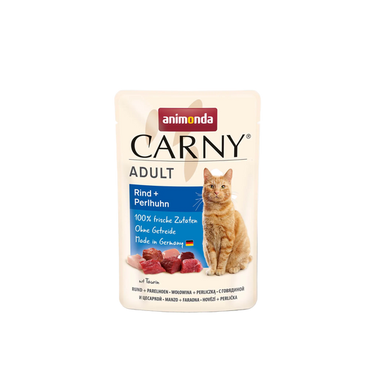 Carny Adult Rind + Perlhuhn – Abwechslungsreicher Fleischgenuss für ausgewachsene Katzen
