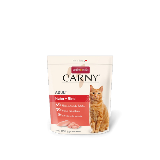 Carny Adult Trockenfutter Huhn + Rind – knusprige Performance-Nahrung mit hohem Fleischanteil