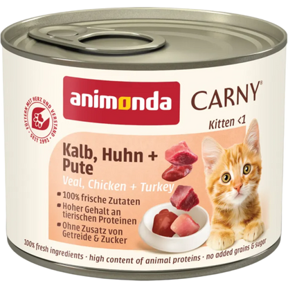 Carny Kitten Kalb, Huhn + Pute – starker Start für wachsende Kätzchen