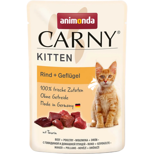 Carny Kitten Rind + Geflügel – Optimaler Fleischgenuss für einen starken Start