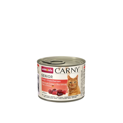 Carny Senior Rind + Putenherzen – Kraftvoller Fleischgenuss für reife Katzen