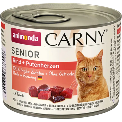 Carny Senior Rind + Putenherzen – Kraftvoller Fleischgenuss für reife Katzen