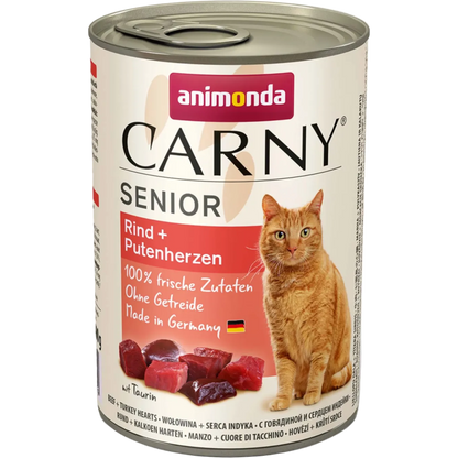 Carny Senior Rind + Putenherzen – Kraftvoller Fleischgenuss für reife Katzen