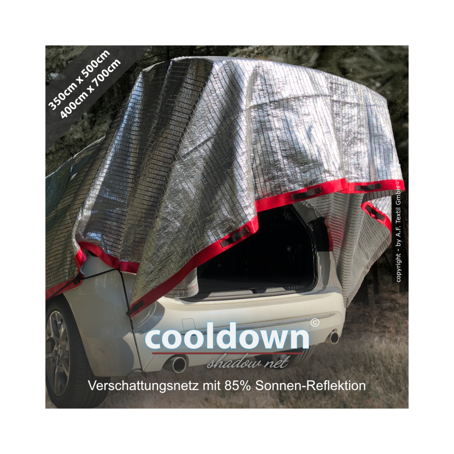 Cooldown Shadow Net – Flexibler Hitzeschutz mit Alu-Beschichtung
