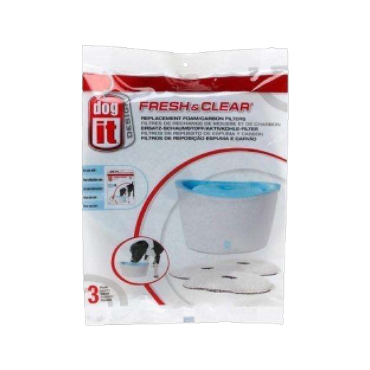 DOGIT Ersatzfilter für Fresh+Clear Trinkbrunnen 6L – 3er Pack für langanhaltende Frische
