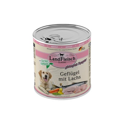 LandFleisch Dog Classic – Geflügel mit Lachs & Gartengemüse