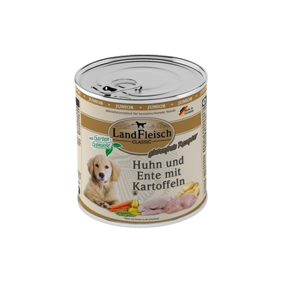 Landfleisch Dog Classic Junior – Huhn, Ente & Kartoffeln mit Gartengemüse