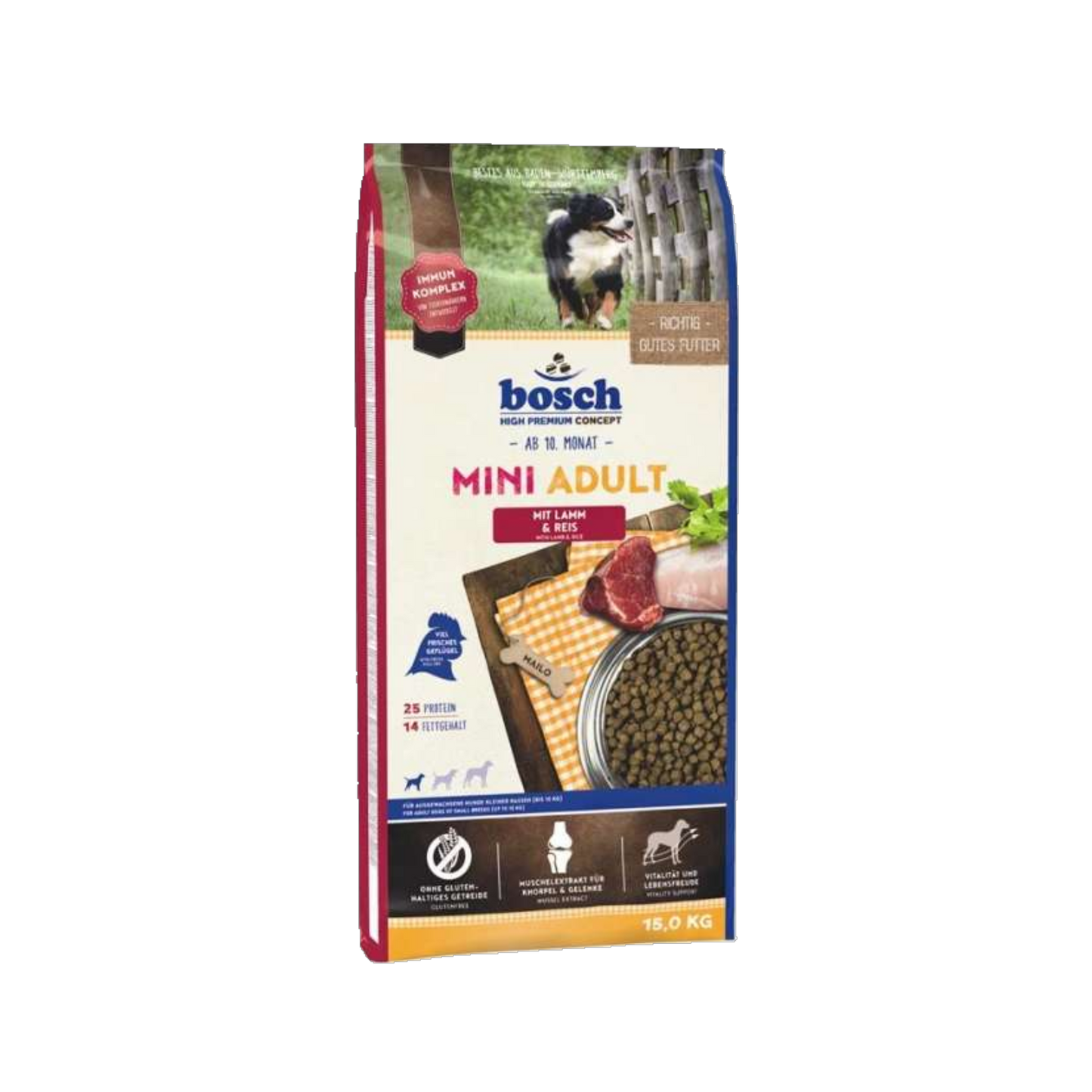 bosch Mini Adult - Lamm & Reis – Für ausgewachsene Hunde kleiner Rassen