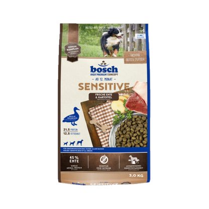 bosch Sensitive Ente & Kartoffel – Trockennahrung für ausgewachsene, ernährungssensible Hunde