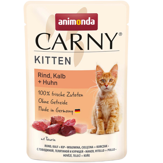Carny Kitten Rind, Kalb + Huhn – Fleischvielfalt für gesundes Wachstum