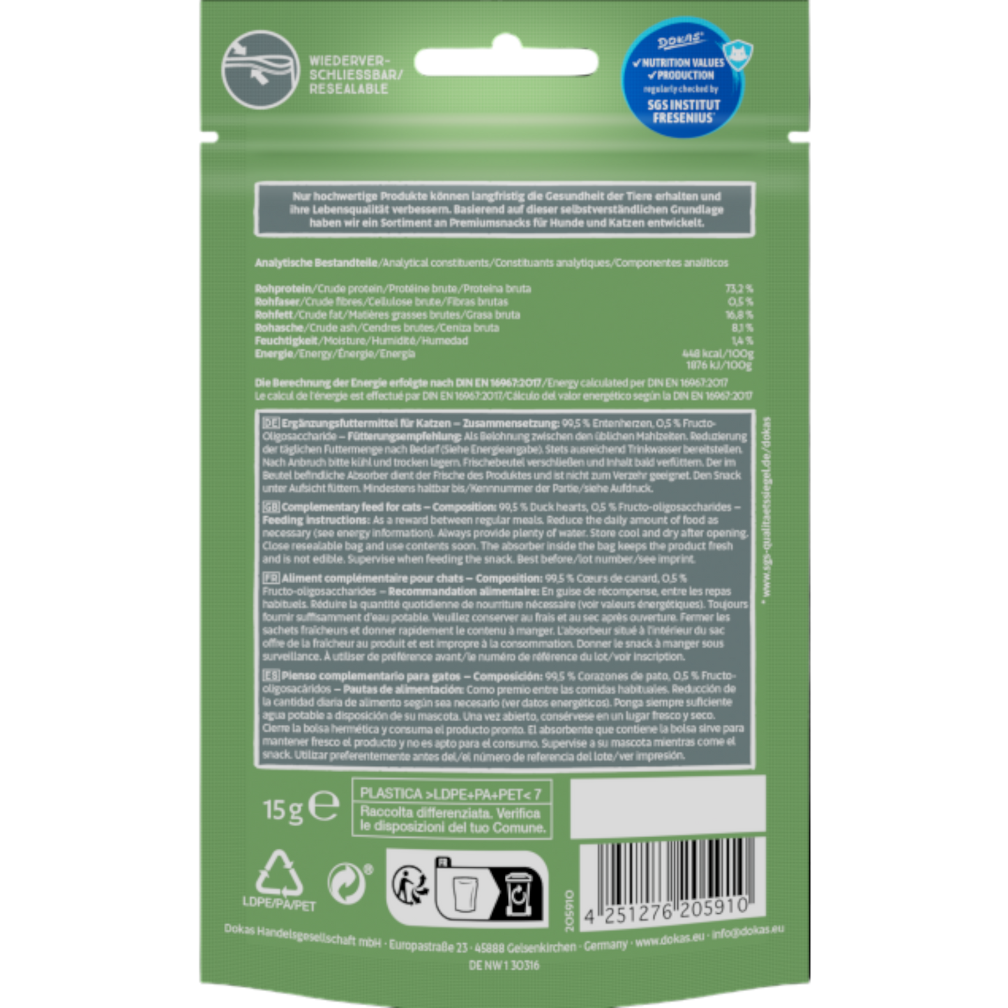 Dokas Cat - Entenherzen (gefriergetrocknet)