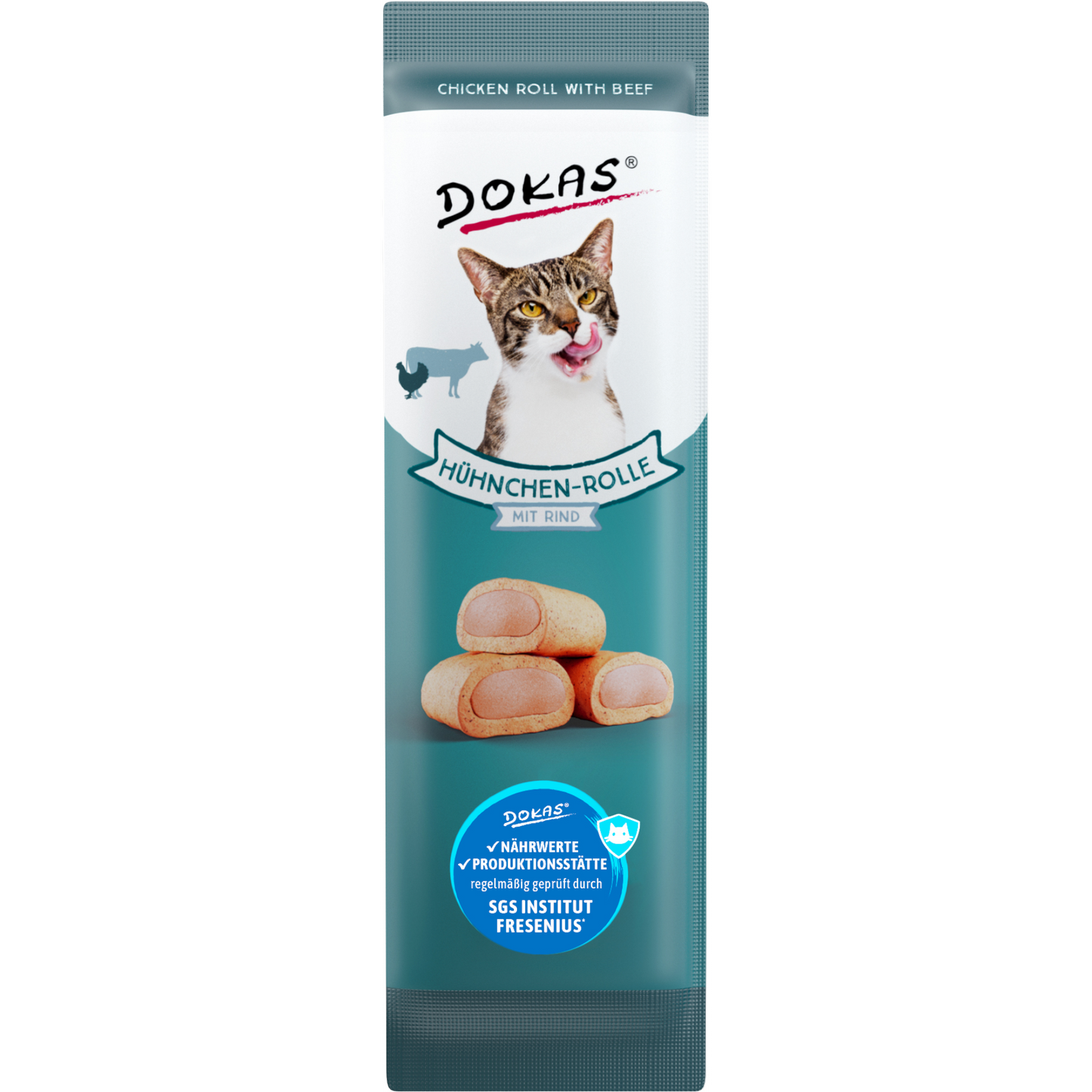 Dokas Cat - Hühnchen-Rolle mit Rind