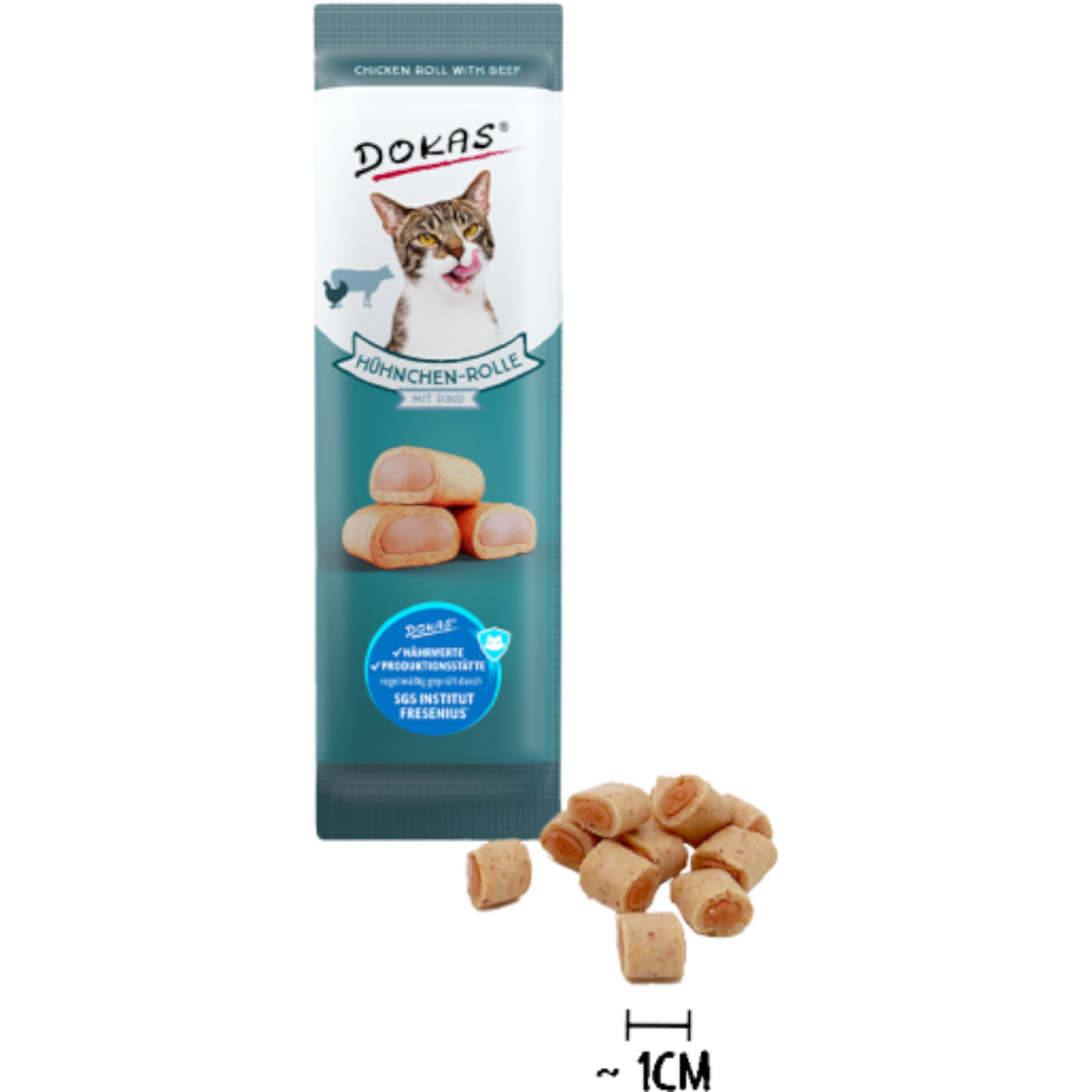 Dokas Cat - Hühnchen-Rolle mit Rind