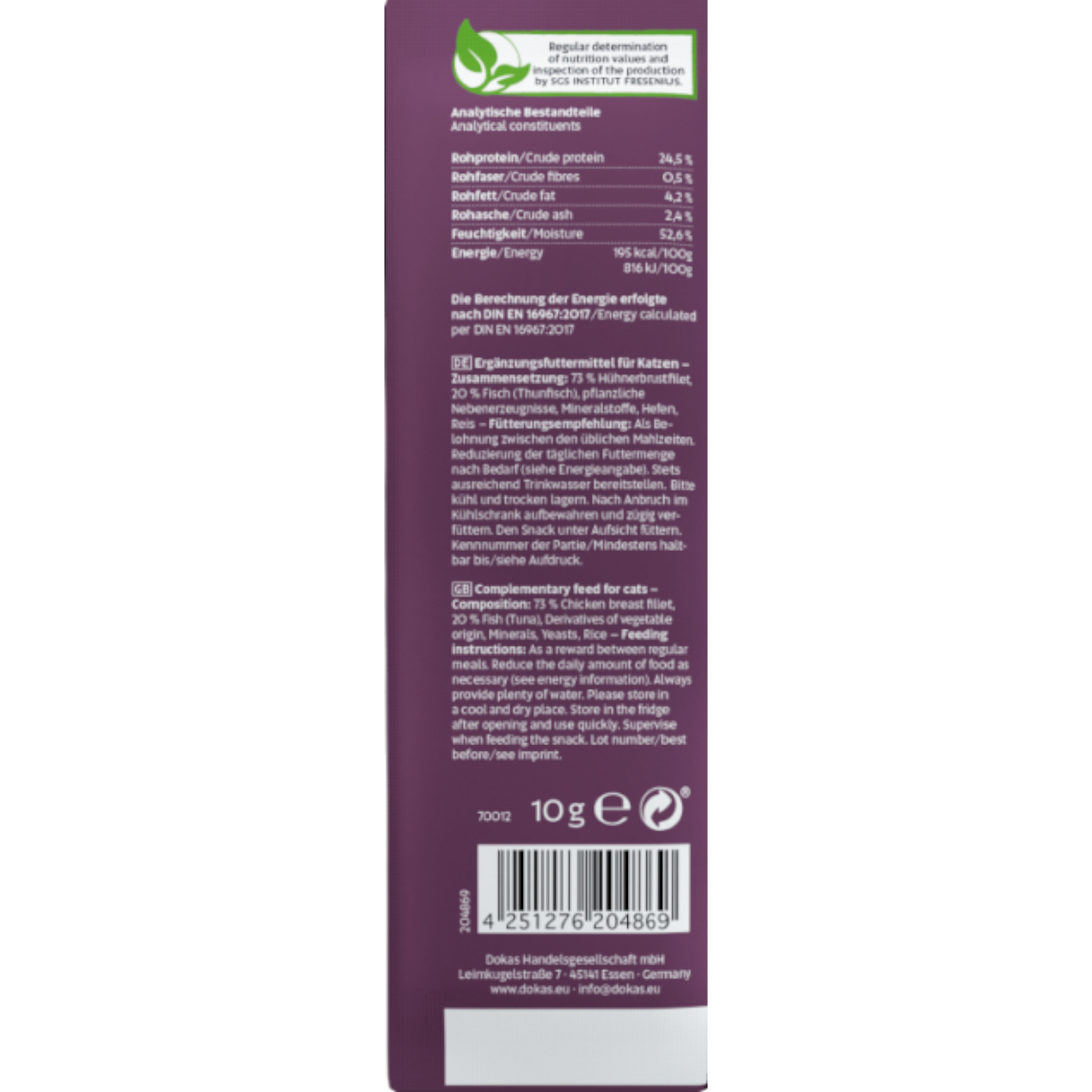 Dokas Cat - Hühnchen-Rolle mit Thunfisch